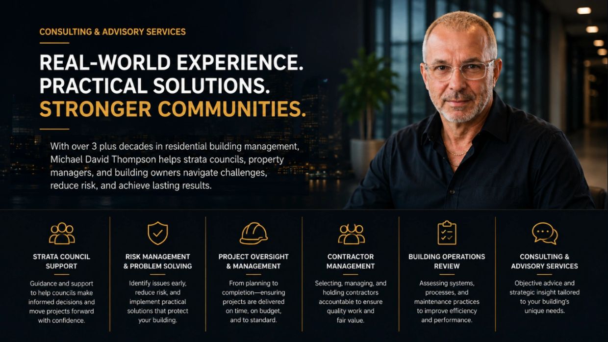 Consulting services for building management challenges and solutions.