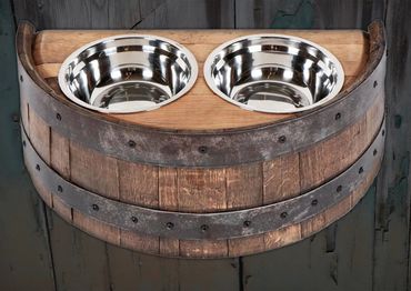 Bourbon Barrel Pet Bowls