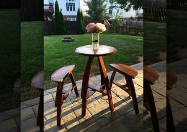Bourbon Barrel High Top Table & Stools