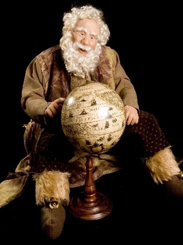 Limited Edition Sculpture of Old Man looking at globe