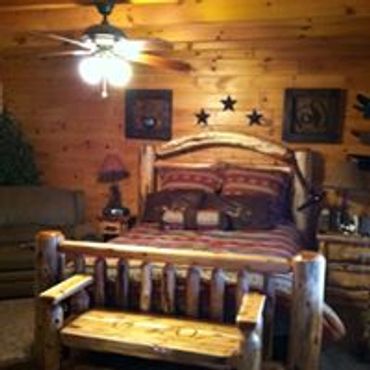 Rustic White Cedar Log Bed
