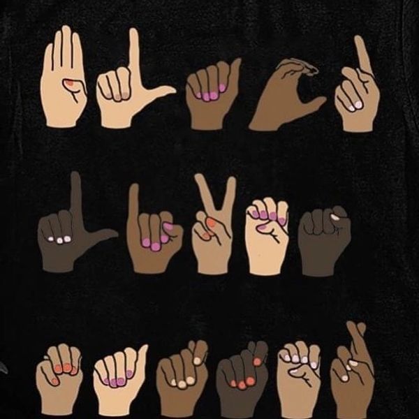 Sign language alphabet spelling black lives matter