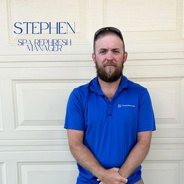 TheraSpa hot tub technician performing weekly spa cleaning and water balancing