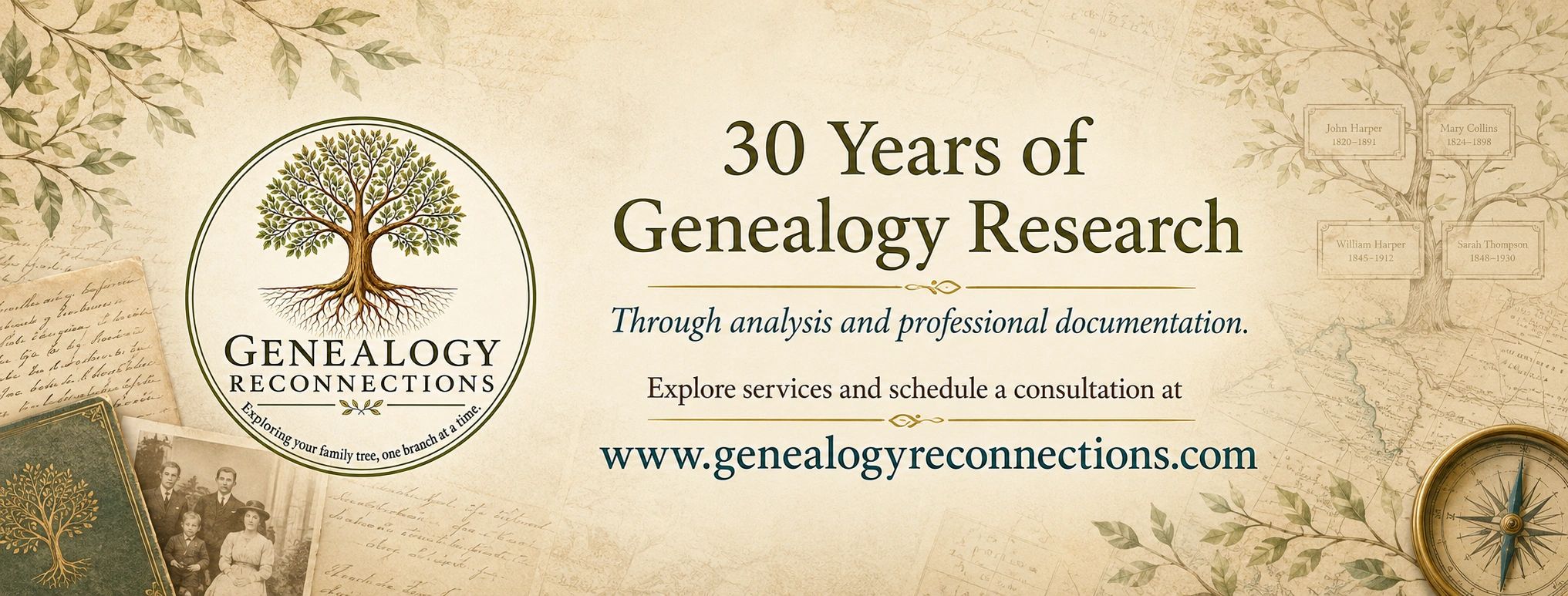 Professional research services designed to help discover, document, and preserve your family story.
