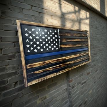 Thin Blue line police US police flag