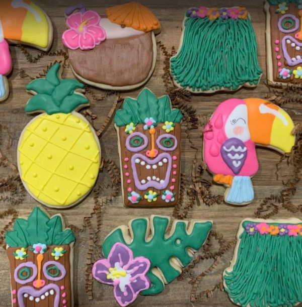 custom sugar cookies tiki party