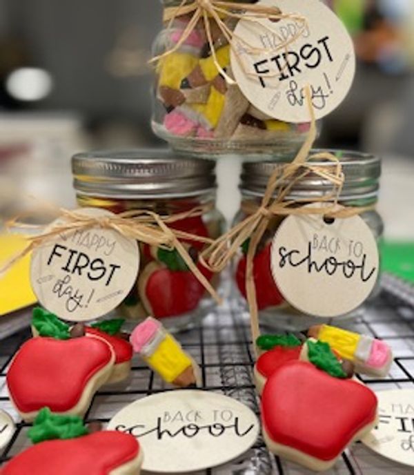 custom sugar cookies first day of school cookies jars back to school