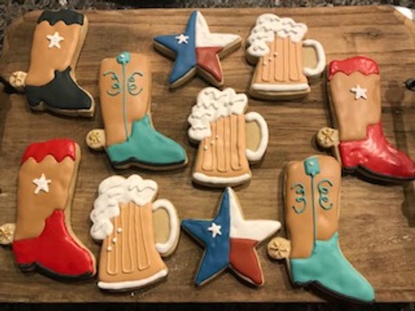 custom sugar cookies texas star boots