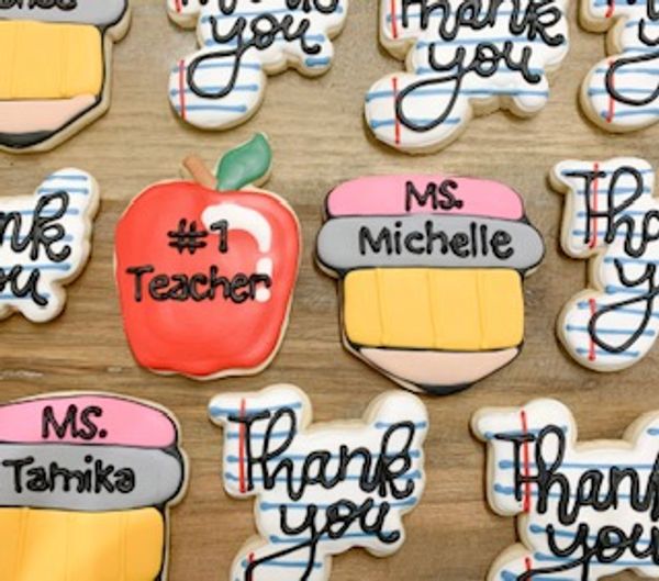 custom sugar cookies #1 teacher appreciation cookies