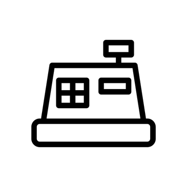 Symbole de caisse enregistreuse pour présenter le paiement électronique.