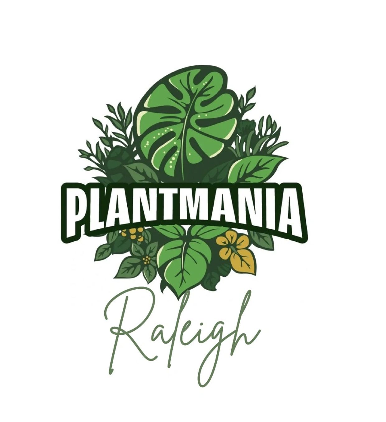 Green leafy logo with 'Plantmania Raleigh' text.