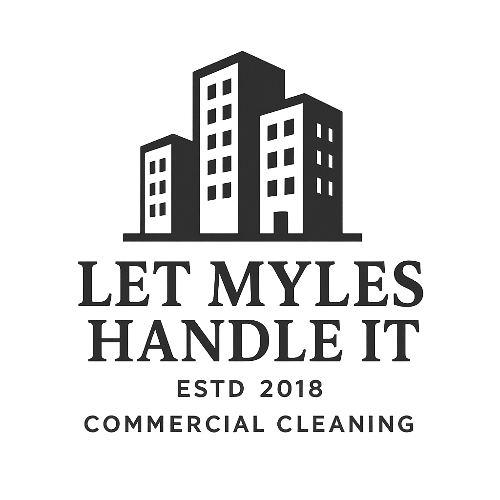 Logo for Let Myles Handle It, a commercial cleaning company.