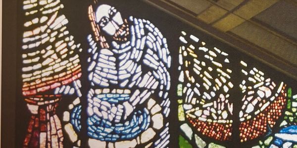 Jesus washing the foot of an apostle