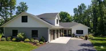 Custom single-level modern farmhouse construction completed in Frazee, MN.