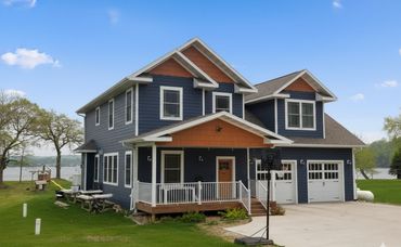 Premium multi-level lake home design and high-end exterior construction in Cormorant, MN.