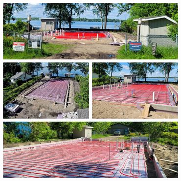Custom in-floor radiant heating tube installation and mechanical system prep in Audubon, MN.