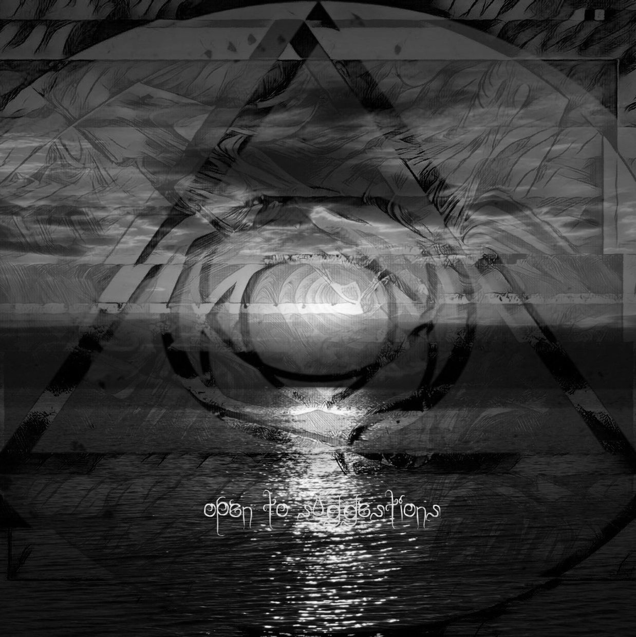 OTS Logo Open To Suggestions Triangle Brand Sacred Geometry Sunset Digital Glitch Art