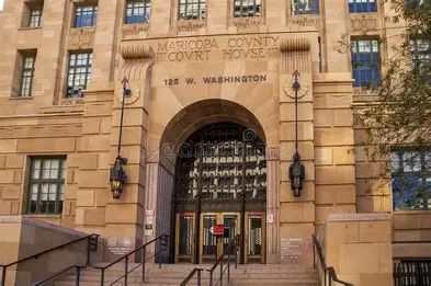 Entrance of Maricopa County Courthouse at 125 W. Washington.