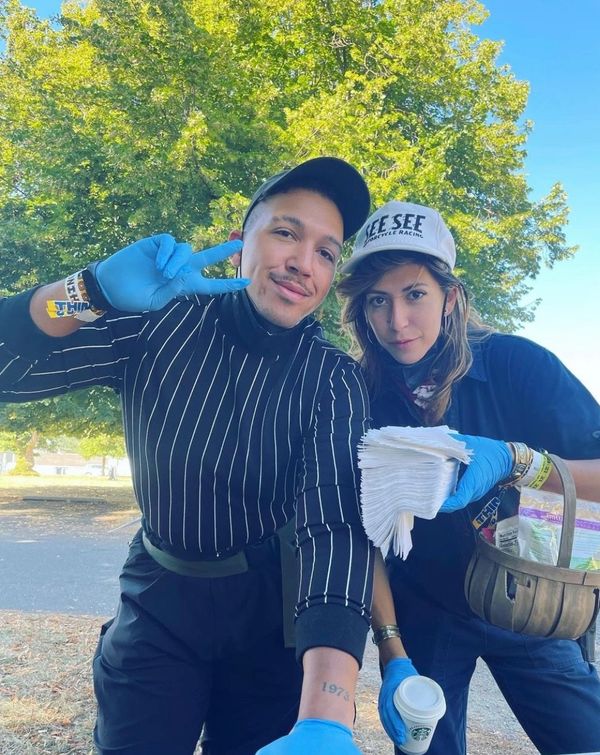 Calenté Cardwell and Halynn Blanchard provide hospitality for THING Festival, Port Townsend WA 2022