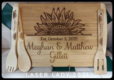 Customized cutting board and utensils