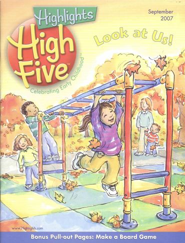 kids on monkey bars in the fall