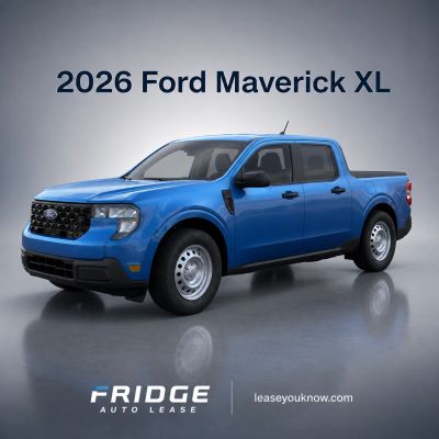 2026 Ford Maverick XL in blue, showcased for Fridge Auto Lease.