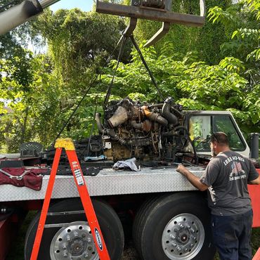 75 ton LinkBelt engine swap