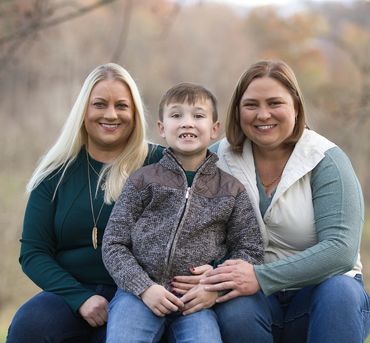 Family Photo session in Greeneville Tennessee. Family Photo of Lesbian Couple with son.