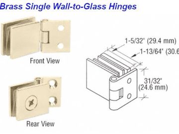 CRL Brass Single Wall-to-glass Hinges