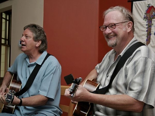 Danny Britt and Marvin Dykhuis perform at Arhaven House Concerts near Austin, TX