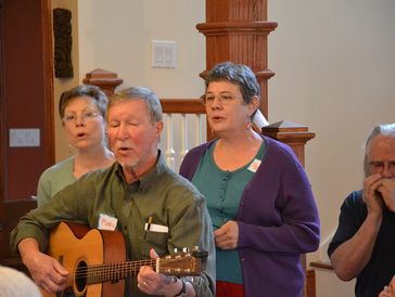 Martin Arhelger with the Doo Wops and J.B. Henry celebrate Tim Henderson's music at Arhaven HC