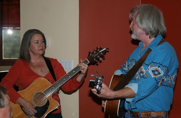 Steve Brooks with Jackie Kemmy James perform at Arhaven House Concerts near Austin, TX