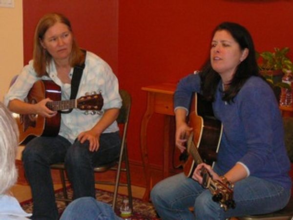 Kerry Polk and Jenny Reynolds perform at Arhaven House Concerts near Austin, TX