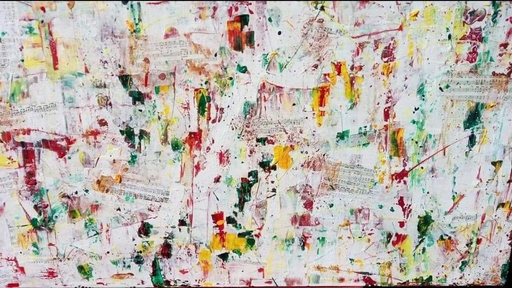 Fusion 2: Mixed media, abstract artwork on canvas 
100cm x 80cm