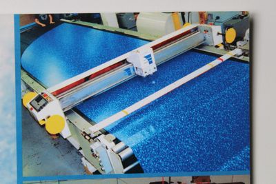 Custom is Standard Pool Liners.  
Computer Automatic Cutting Table