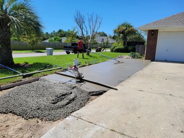 Concrete driveway addition in Gulf Breeze