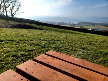 The beautiful views from our picnic table