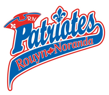 Logo of the RN Patriots Rouyn-Noranda hockey team with red, white, and blue colors.