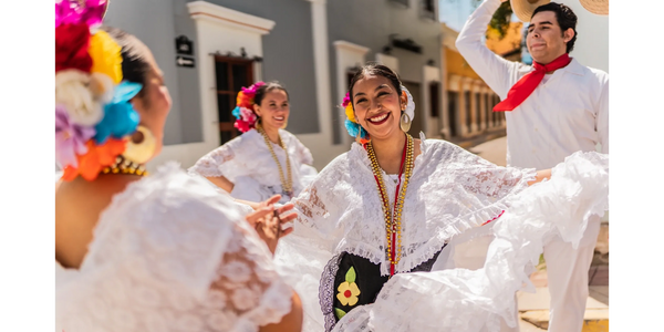 Hispanic folkloric group dancing