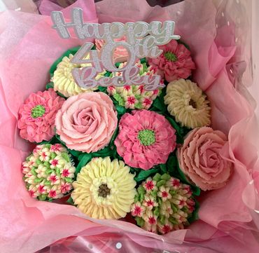 Pink cupcake bouquet 
