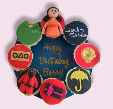 Squid Games cupcake board