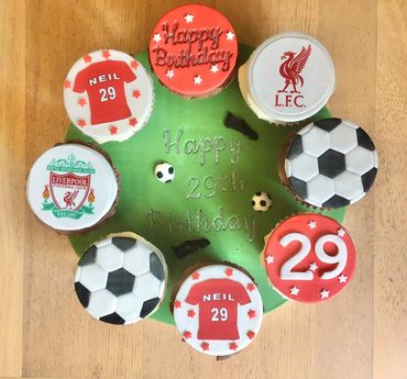 Cupcake board men birthday football
