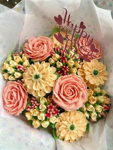 Cupcake bouquet buttercream birthday anniversary wedding celebration thank you 