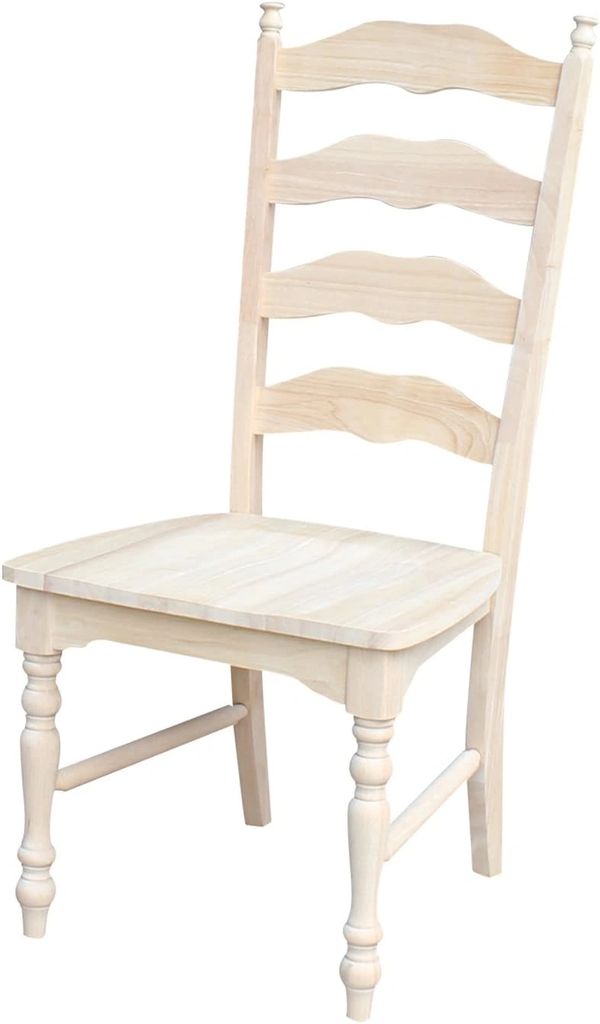 Turned-leg ladder back dining chair available with Jer’s Rustic Creations custom dining tables.