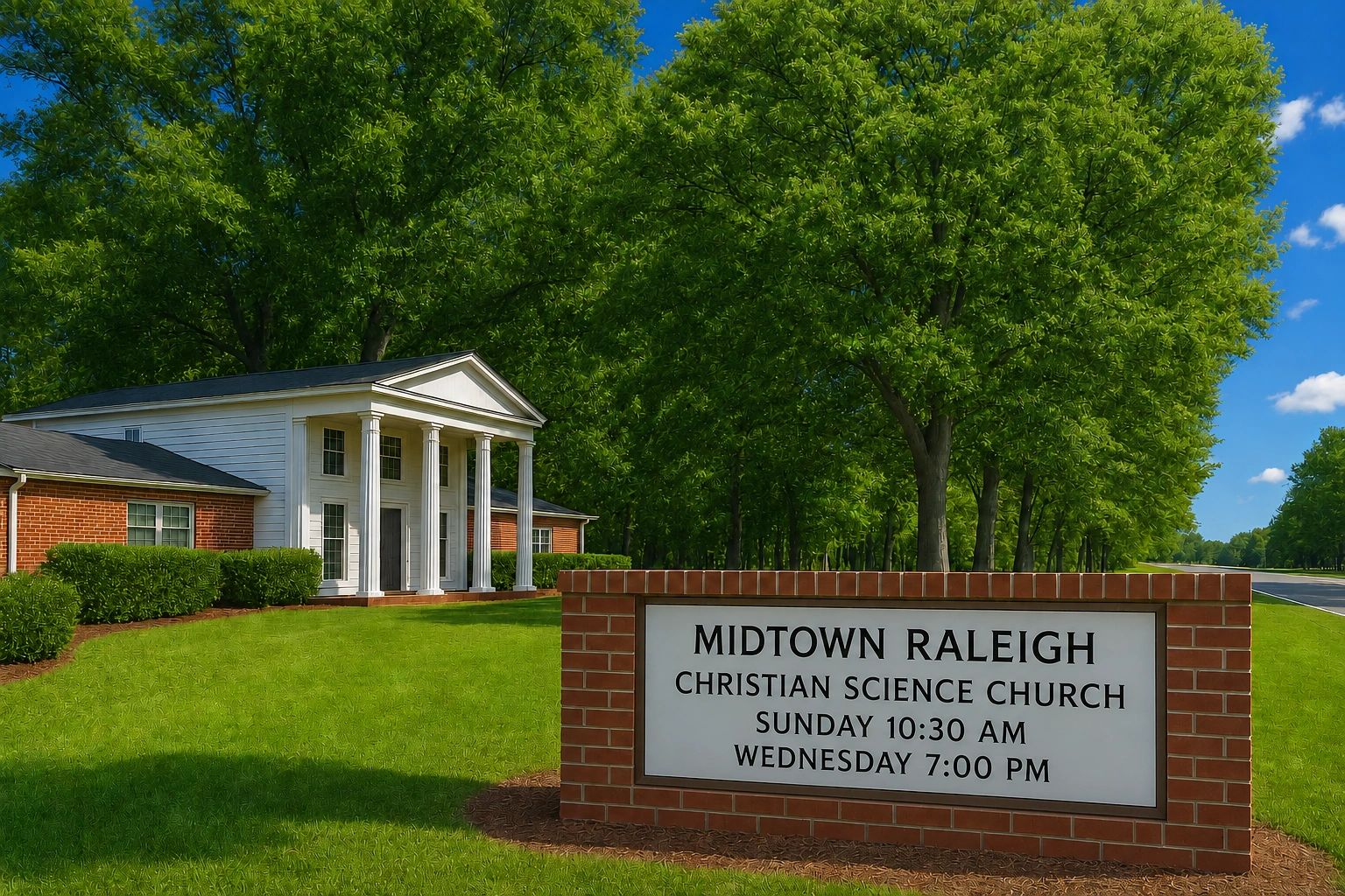 Midtown Raleigh Christian Science Church with service times.