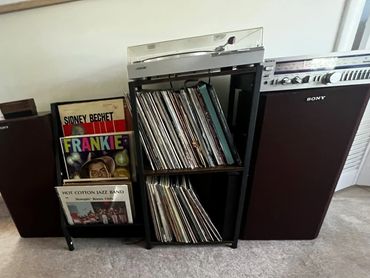 Vinyl records and player