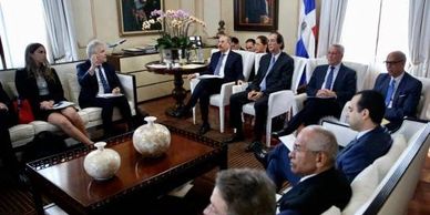 Channoil representatives meeting government officials in the Dominican Republic.
