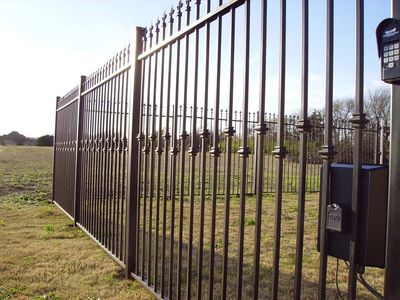 wrought iron driveway gate fence gate opener