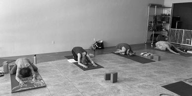 Yoga and Pilates group class.