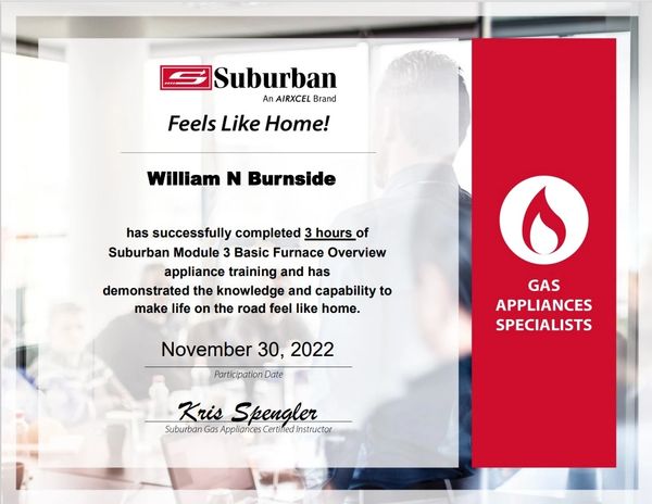 Suburban Mod 3 Furnace Certification